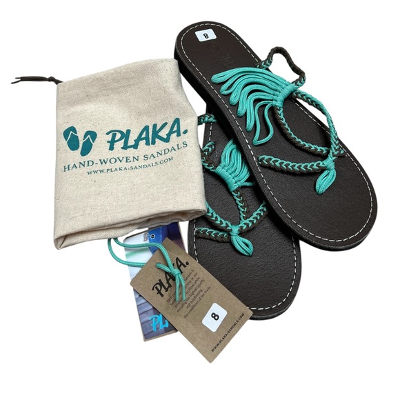 Plaka Shoes - NWT Plaka Hand Woven Sandals